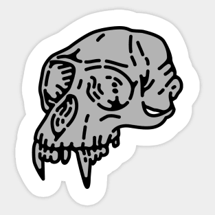 Skull Monkey-Grey Sticker